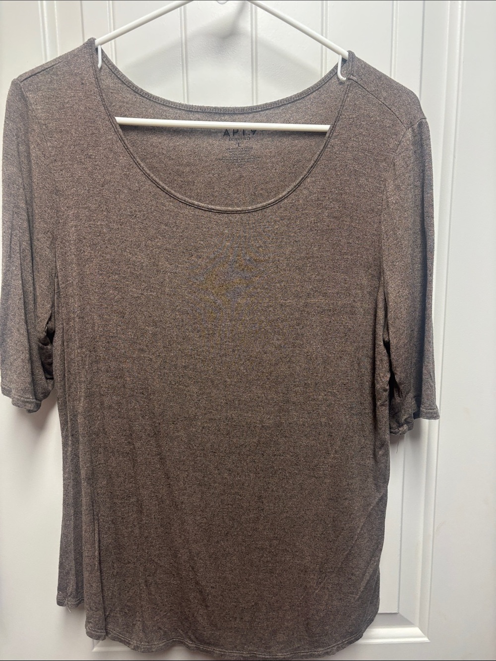 Apt. 9 Brown Scoop Neck Short Sleeve Tee